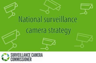Infographic of CCTV cameras with the words National Surveillance Camera Strategy